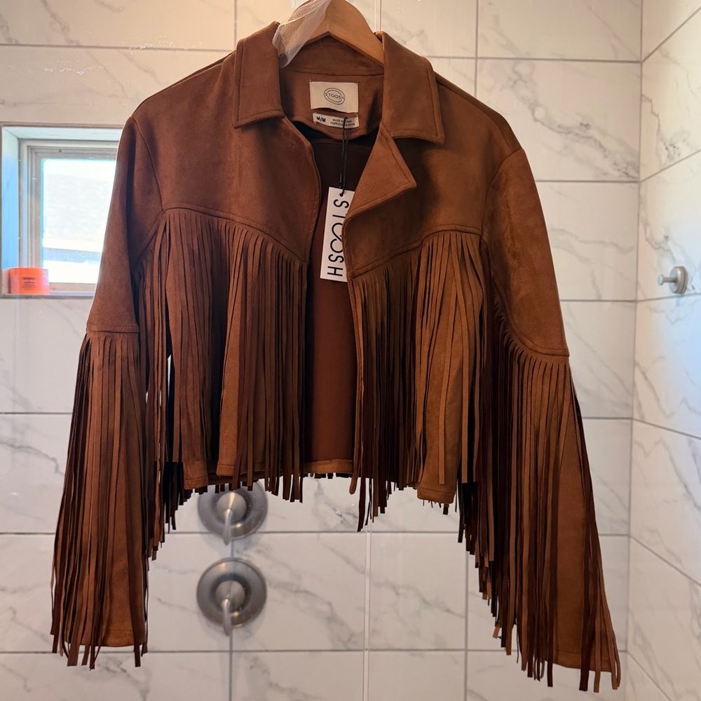 Brown Fringe Suede Jacket